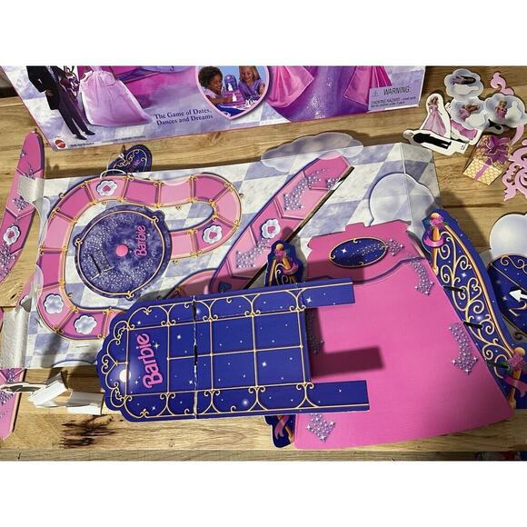 Barbie Enchanted Ball 3-D Board Game Mattel 1998 Dates Dreams Dances - Picture 5 of 8
